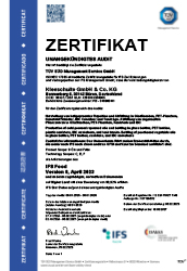 IFS Zertifikat IFS Zertifikat unangekündigtes Audit für Kleeschulte Agrar